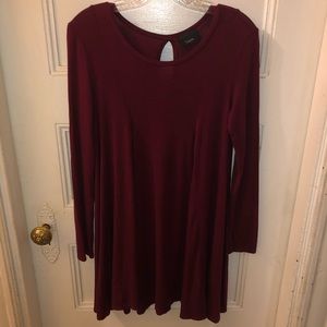 Burgundy Long Sleeve Dress